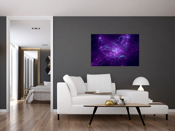 Tablou cu abstracțiune modernă în albastru (90x60 cm)