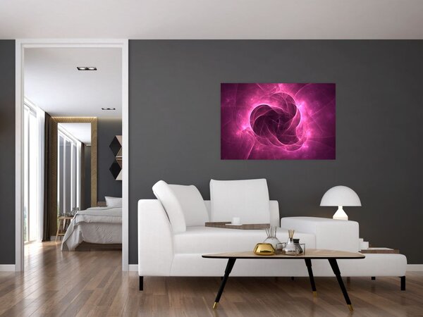 Tablou cu abstracțiune modernă în roz (90x60 cm)