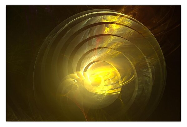 Tabloul cu spirala abstractă în galben (90x60 cm)