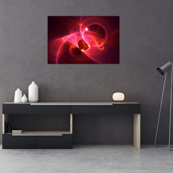 Tabloul modern cu abstacție roz (90x60 cm)
