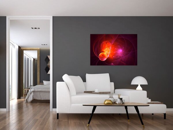 Tabloul modern cu abstracțiune roz (90x60 cm)