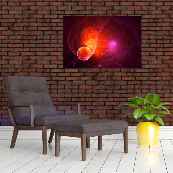 Tabloul modern cu abstracțiune roz (90x60 cm)