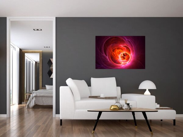 Tabloul modern cu abstracțiune roz (90x60 cm)