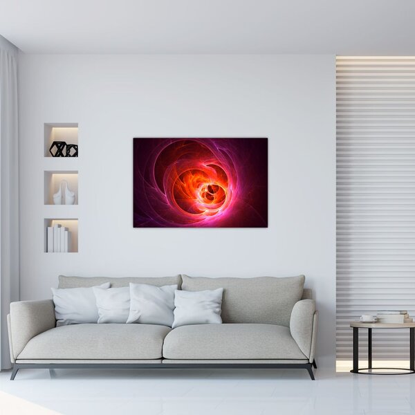 Tabloul modern cu abstracțiune roz (90x60 cm)
