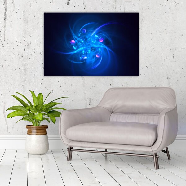 Tabloul modern cu abstracțiune albastră (90x60 cm)
