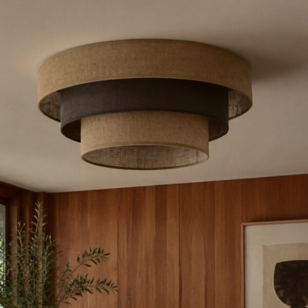 Plafonieră WENTA 1xE27/60W/230V, diam. 50 cm, iută/maro
