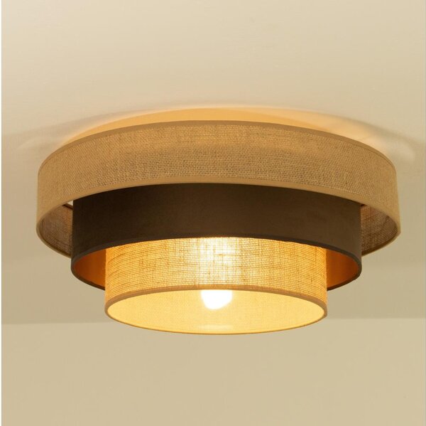 Plafonieră WENTA 1xE27/60W/230V, diam. 50 cm, iută/maro