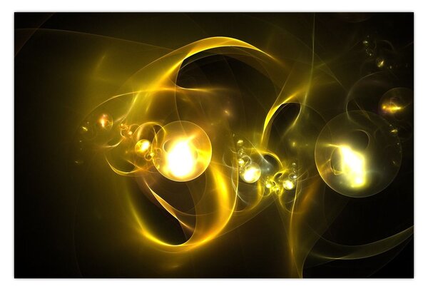 Tabloul abstract cu bile galbene (90x60 cm)