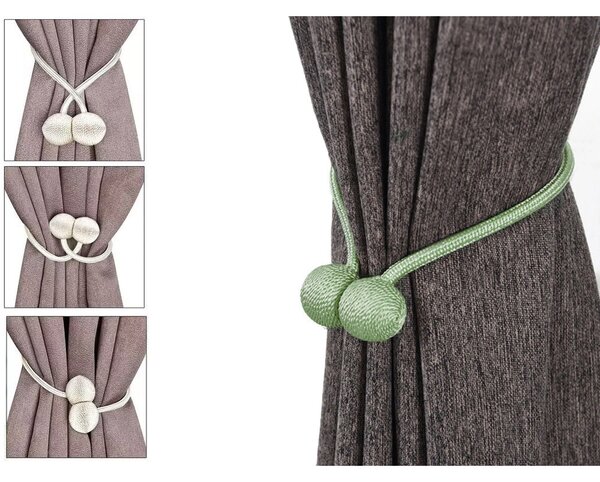 Set 2 cleme magnetice pentru draperii UMBRA, verde