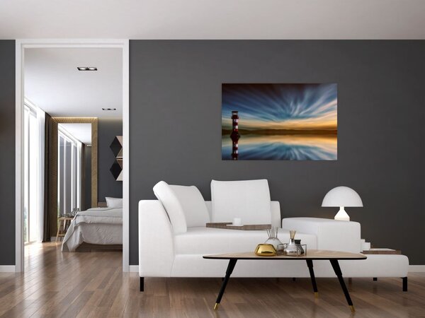 Tablou cu farul în mare (90x60 cm)