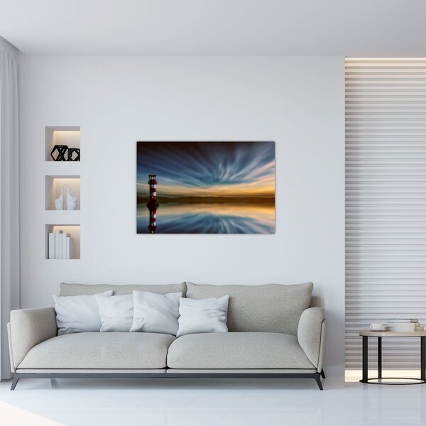 Tablou cu farul în mare (90x60 cm)