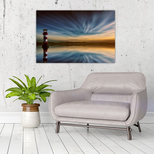 Tablou cu farul în mare (90x60 cm)