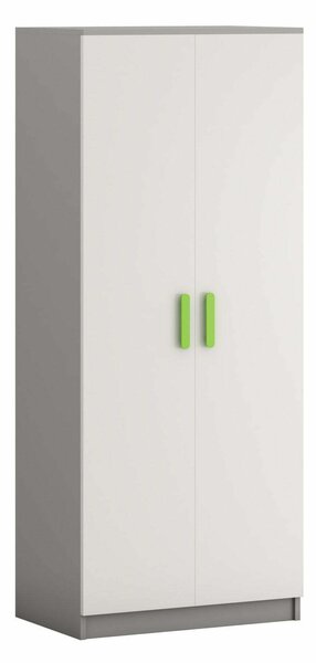 Dulap Didi, alb/verde, 80x193x50 cm, 2 usi cu balamale