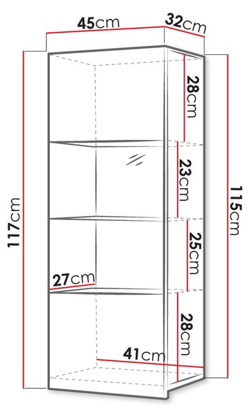 Z0ND0 Vitrină de perete Brolani BR11 (stejar auriu) . 1106332