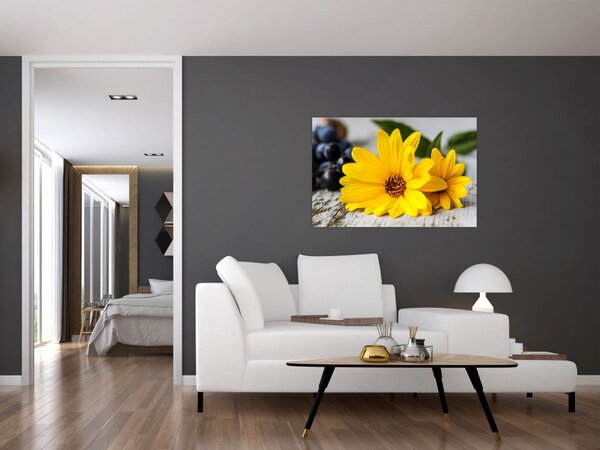 Tablou cu flori galbene (90x60 cm)