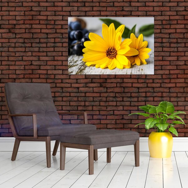 Tablou cu flori galbene (90x60 cm)