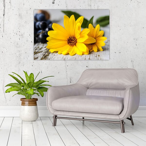 Tablou cu flori galbene (90x60 cm)