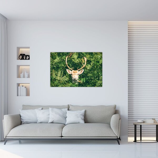 Tablou detaliu cu cap de căprioară (90x60 cm)
