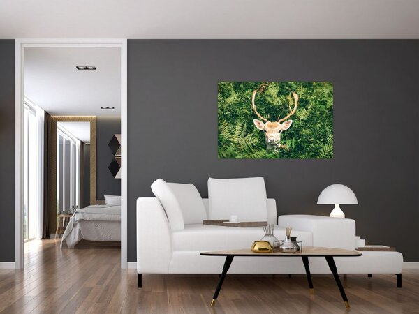Tablou detaliu cu cap de căprioară (90x60 cm)
