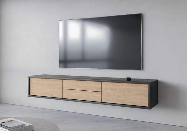 Masă TV Fiora 39 (antracit + stejar uleios). Promo -19%. 1066465