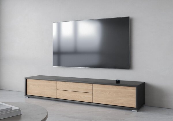 Masă TV Fiora 39 (antracit + stejar uleios). Promo -19%. 1066465