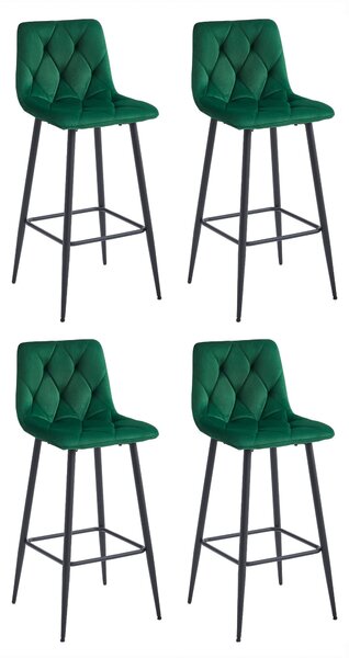 Set 4 Scaune Bar Fido Catifea Verde