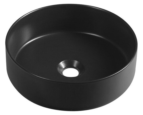 Isvea Isvea, chiuveta ceramica blat INFINITY ROUND, diametru 36 cm, negru mat, 10NF65036-2N