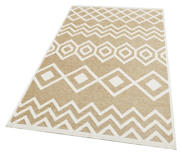 Covor de living / dormitor Maze Home Mondo Reversibil, Cream Beige 01 (diverse dimensiuni), 80x150 cm