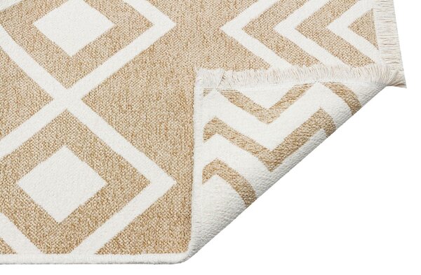 Covor de living / dormitor Maze Home Mondo Reversibil, Cream Beige 01 (diverse dimensiuni), 80x150 cm