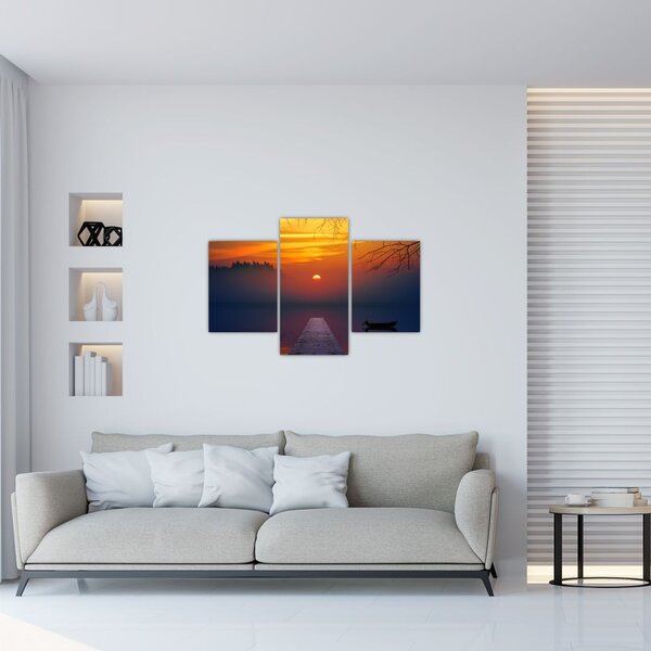 Tablou cu podul în apus de soare (90x60 cm)