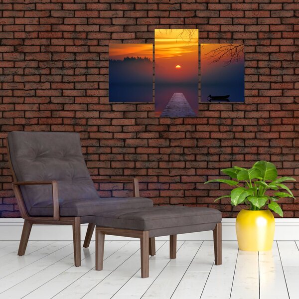 Tablou cu podul în apus de soare (90x60 cm)
