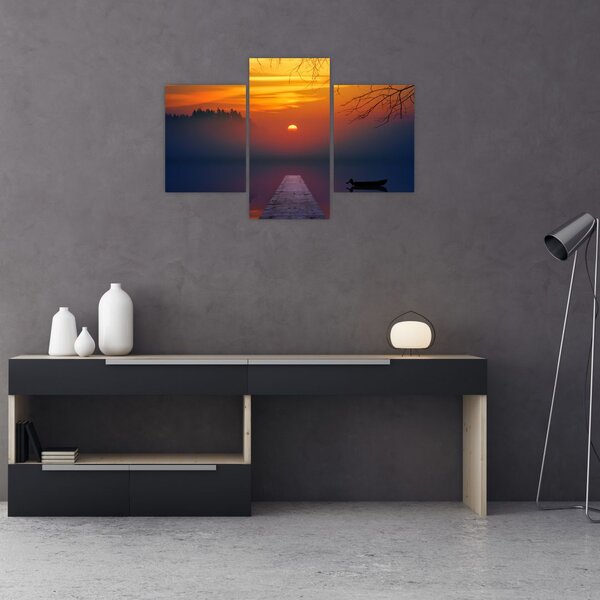 Tablou cu podul în apus de soare (90x60 cm)