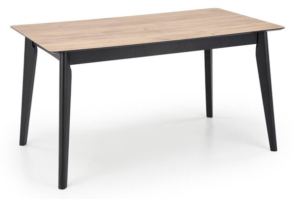 Masă Houston 1716Negru, Stejar Wotan, 8x8x14cm, ExtensieExtensie, Lemn, PAL laminat, PAL laminat