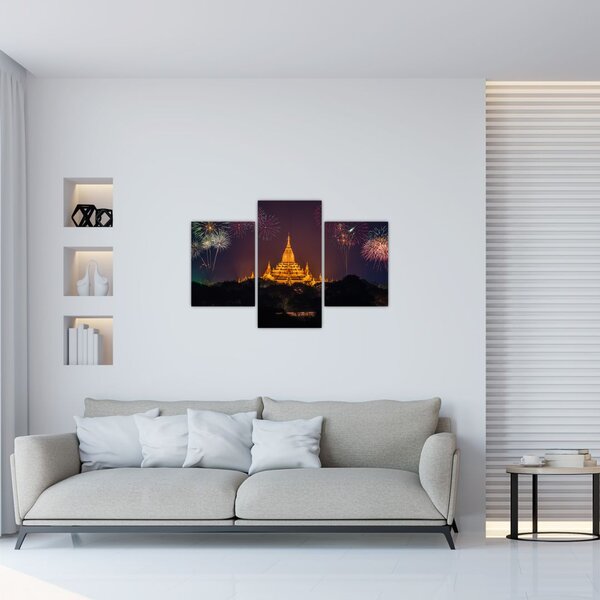Tablou cu artificii în Asia (90x60 cm)
