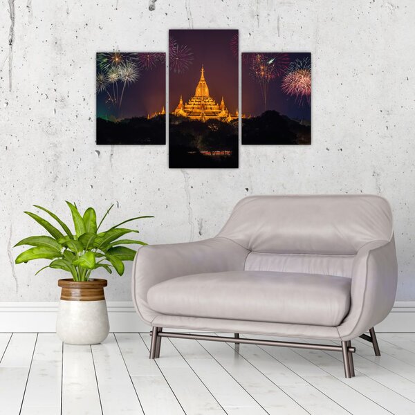 Tablou cu artificii în Asia (90x60 cm)