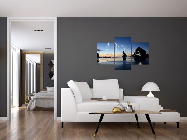 Tabloul - plaja în apus de soare (90x60 cm)