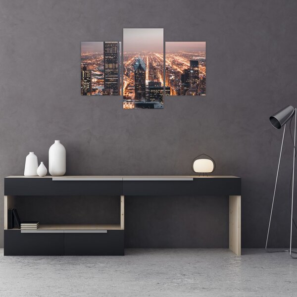 Tabloul cu metropolă luminată (90x60 cm)