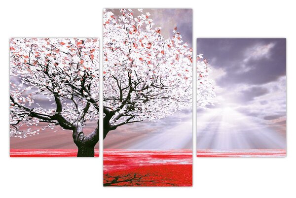 Tablou cu pomul roșu (90x60 cm)
