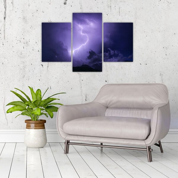 Tablou - cerul violet cu fulger (90x60 cm)