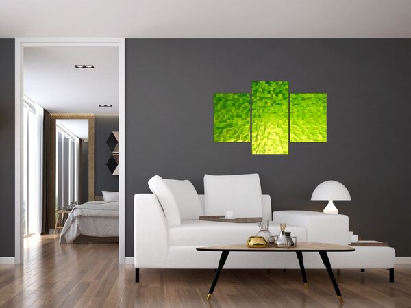 Tabloul cuburilor galbenverzui (90x60 cm)