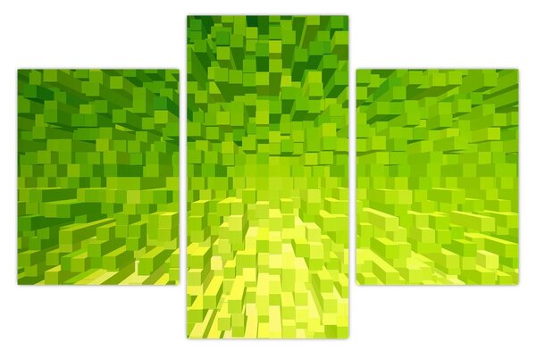 Tabloul cuburilor galbenverzui (90x60 cm)