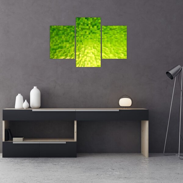 Tabloul cuburilor galbenverzui (90x60 cm)