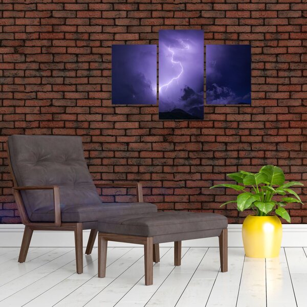 Tablou - cerul violet cu fulger (90x60 cm)
