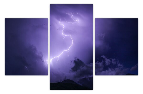 Tablou - cerul violet cu fulger (90x60 cm)