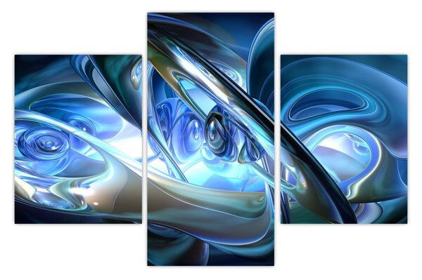Tabloul fractalilor în albastru (90x60 cm)