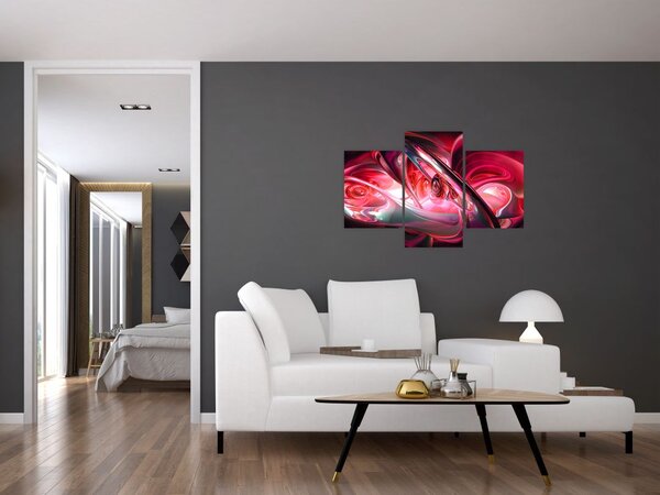 Tabloul fractalilor în roșu (90x60 cm)
