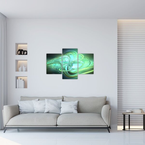 Tabloul cu abstracție verde (90x60 cm)