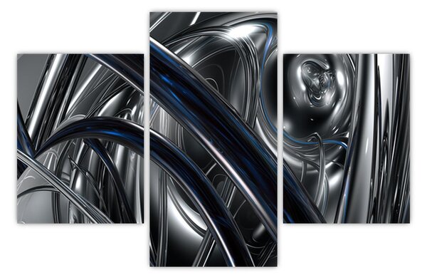 Tabloul cu abstracție gri cu albastru (90x60 cm)