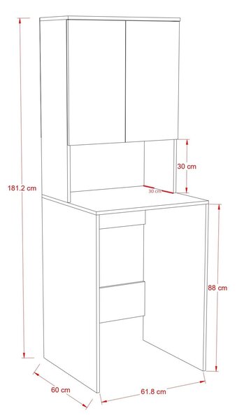 Dulap Baie Adore cu Loc Pentru Masina de Spalat, 3 Rafturi, 2 Usi, Alb, 65 x 182 x 60 cm