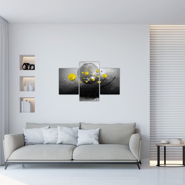 Tabloul - bile abstracte galbene (90x60 cm)